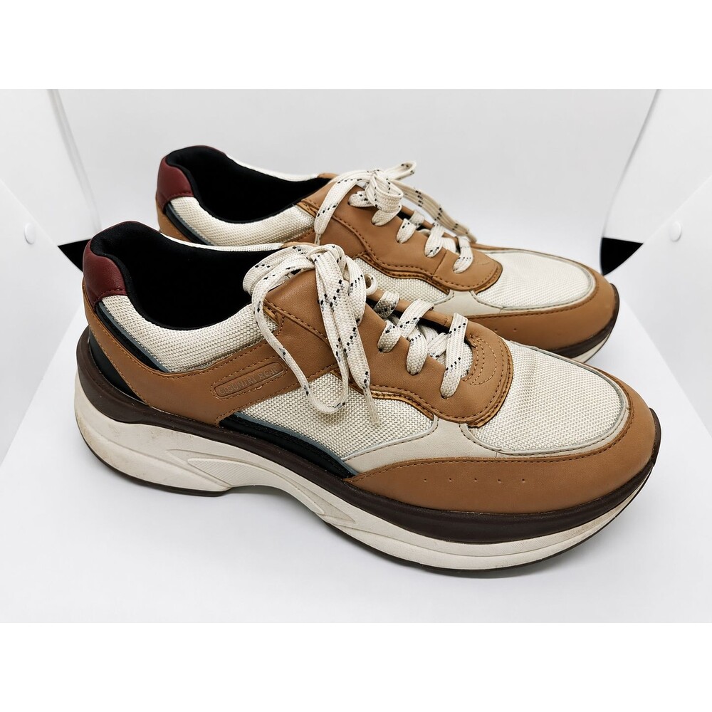 ROCKPORT WOMEN SHOE 9.5 M C19963 PROWALKER LACEUP BLACK TAN SNEAKER WALKER